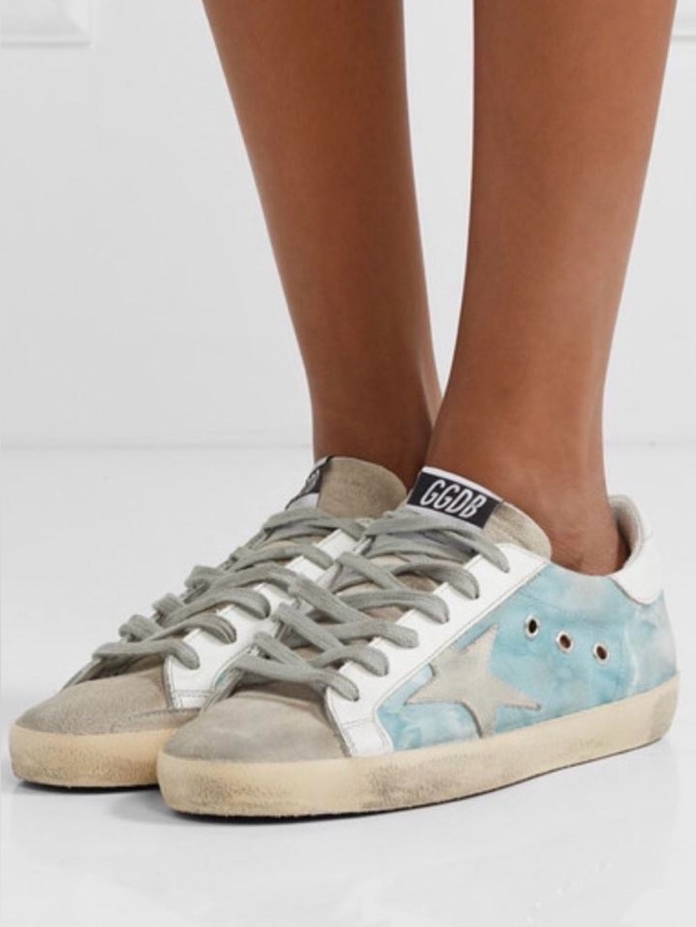 Golden Goose Blue White Gray Suede Star Sneakers